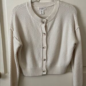 Jessica Simpson Cream Textured Cardigan